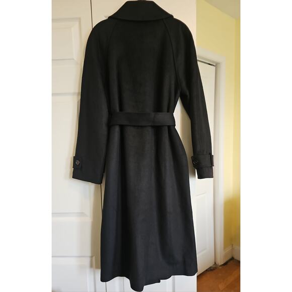 NWT Quince Italian Wool Belted Funnel Neck Coat Womens Large Black - Picture 4 of 16